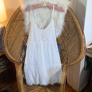 Beautiful white lace dress.